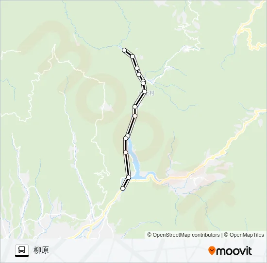 水会役場前→→柳原 Bus Line Map