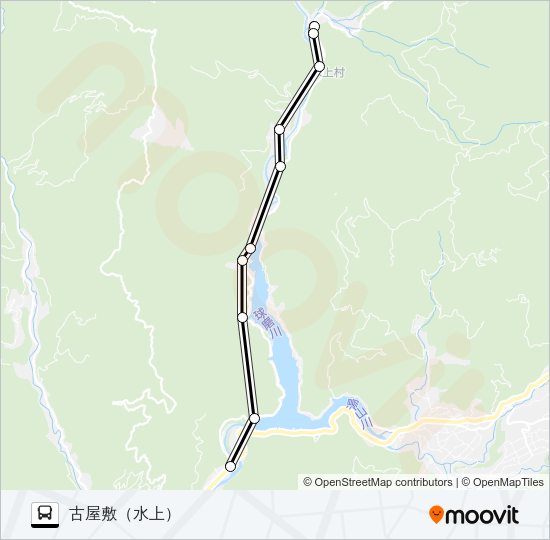 水上役場前→→古屋敷 Bus Line Map