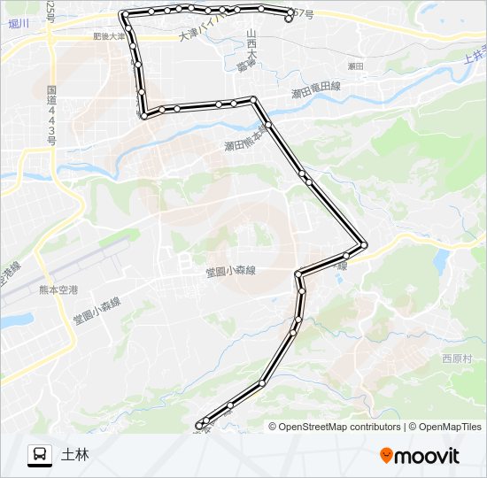 大津産交→森～山西→土林 Bus Line Map
