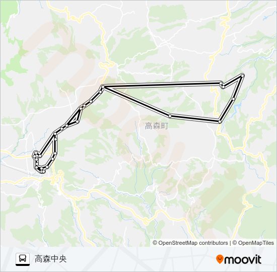 高森駅前→洗川～馬渡→高森中央 バスの路線図