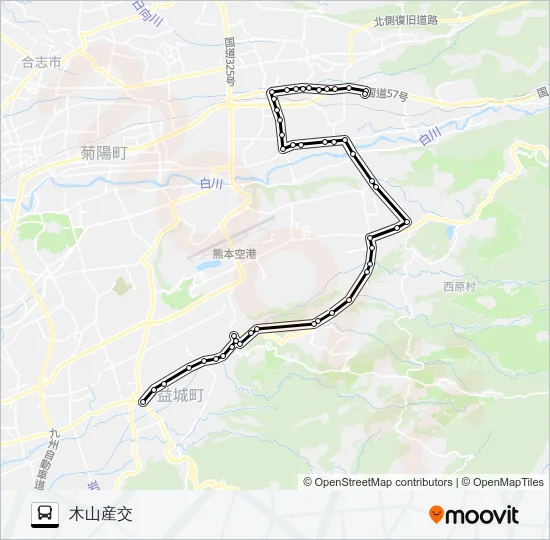 P50：大津産交→森～山西→木山 Bus Line Map