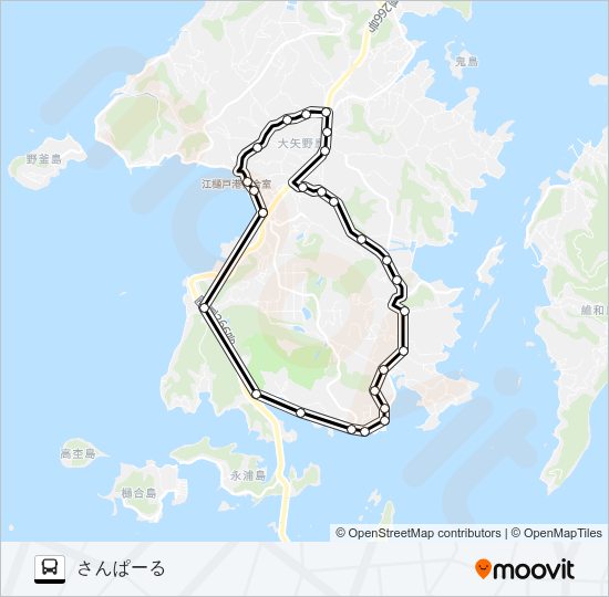 さんぱーる→漁協前～→さんぱーる Bus Line Map