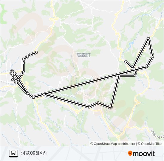 高森駅前→川上～下切→高森温泉館前 Bus Line Map