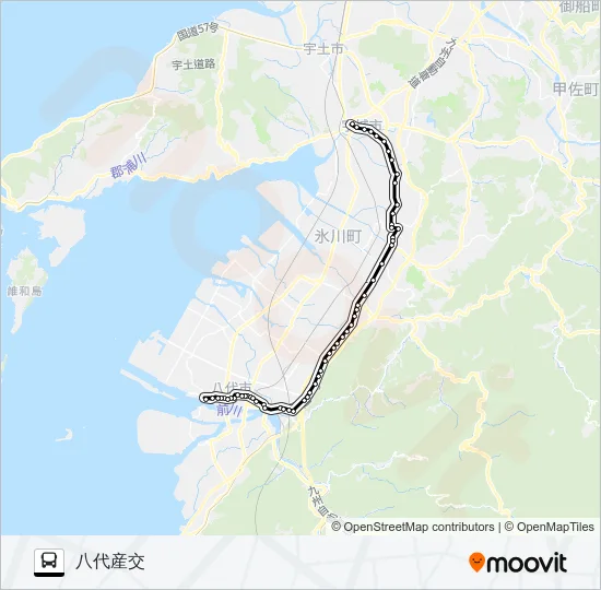 4：松橋産交→宮原～八代駅→八代産交 Bus Line Map