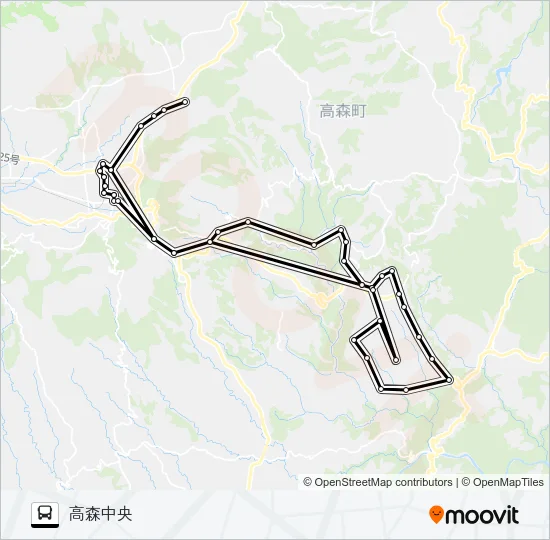 阿蘇０９６区前→埋立～山の口→高森中央 バスの路線図