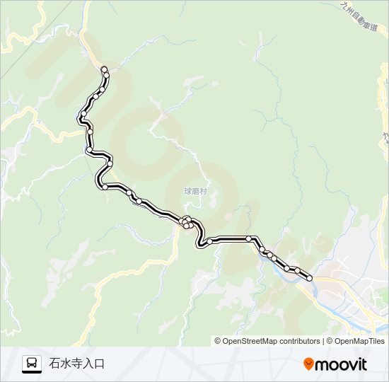 神瀬福祉センターたかおと前→→石水寺入口 Bus Line Map