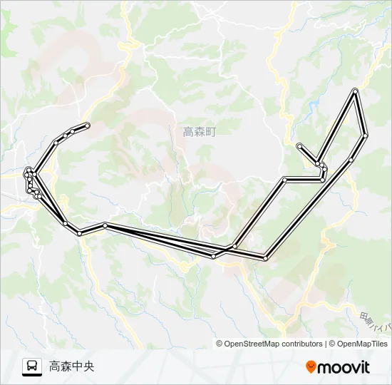 阿蘇０９６区前→アスカ～朋遊館→高森中央 バスの路線図