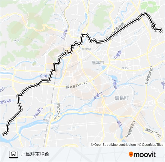 F2-3/S4-3：川口→野口～子飼→戸島 Bus Line Map