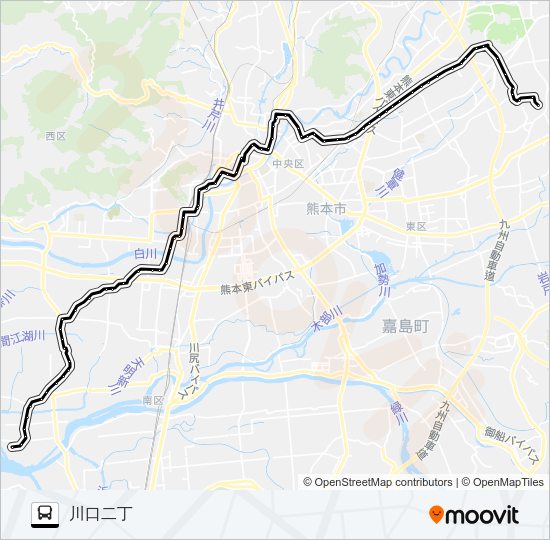 F2-3/S4-3：戸島→子飼～野口→川口 Bus Line Map