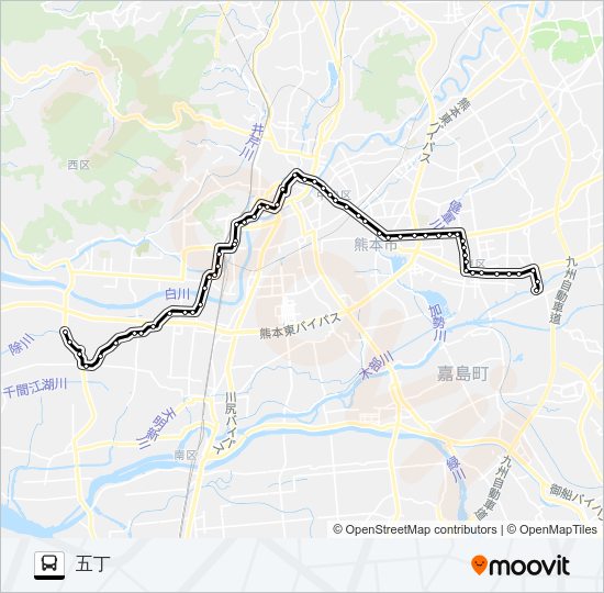 K3-1/S4-2：沼山津→県庁～野口→五丁 Bus Line Map