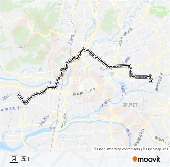K3-1/S4-2：沼山津→県庁～野口→五丁 バスの路線図