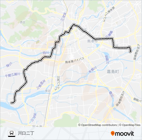 K3-1/S4-3：沼山津→県庁～野口→川口 Bus Line Map