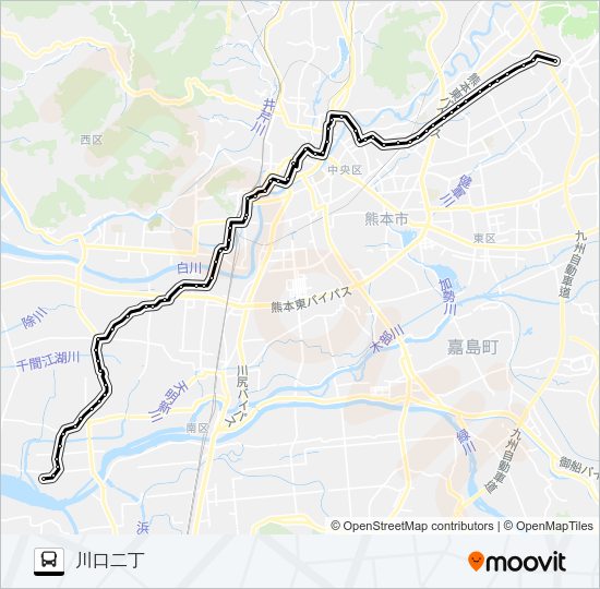 F2-1/S4-3：小山団地→子飼～野口→川口 Bus Line Map