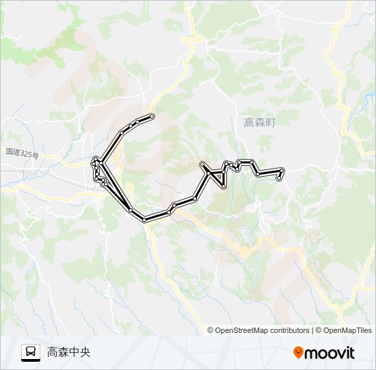 阿蘇０９６区前→高尾野～今村（高森）→高森中央 Bus Line Map