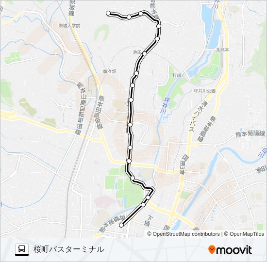 A1-1：富尾団地→京町本丁→桜町バスターミナル Bus Line Map