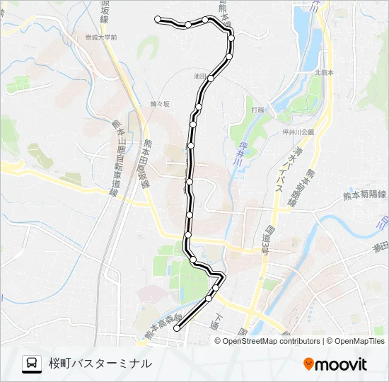 A1-1：富尾団地→京町本丁→桜町バスターミナル バスの路線図