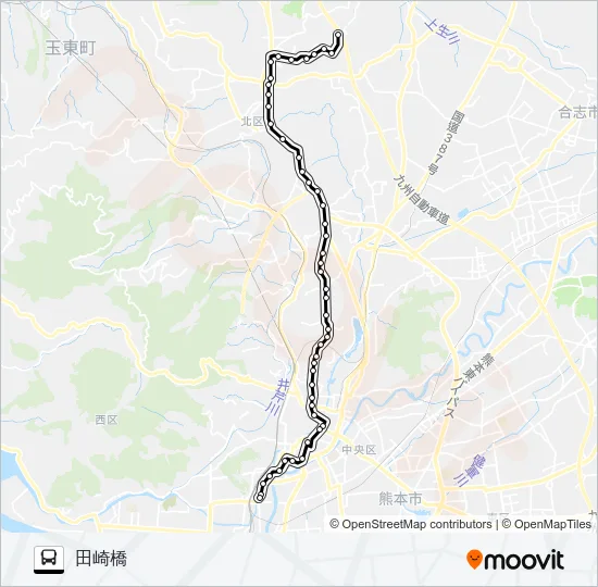 A4-2：小野泉水公園→北区役所前～植木→田崎橋 バスの路線図