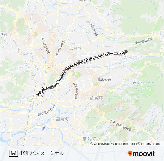 E3-5：吹田団地→三里木～子飼→桜町バスターミナル Bus Line Map