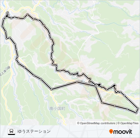 ゆうステーション→満願寺入口～黒川→ゆうステーション Bus Line Map
