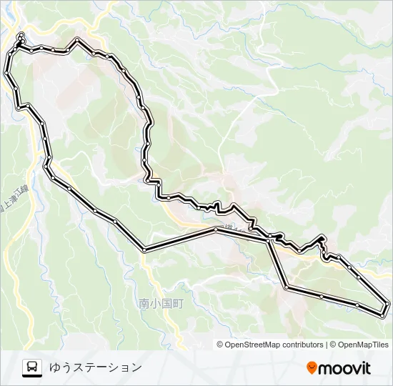 ゆうステーション→満願寺入口～黒川→ゆうステーション バスの路線図