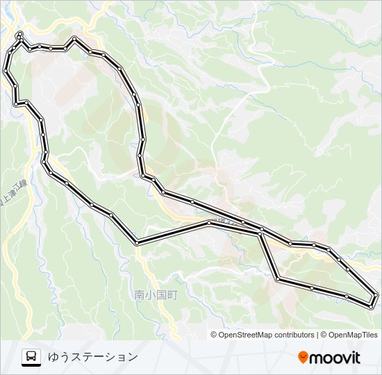 ゆうステーション→黒川～満願寺入口→ゆうステーション Bus Line Map