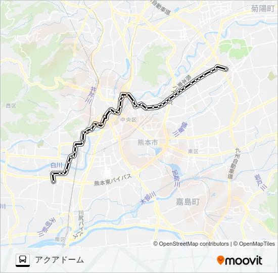 F2-1/S4-1：小山団地→子飼～野口→アクアドーム バスの路線図
