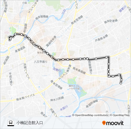 K4-1：桜町バスターミナル→県庁前～花立三丁目→沼山津 バスの路線図
