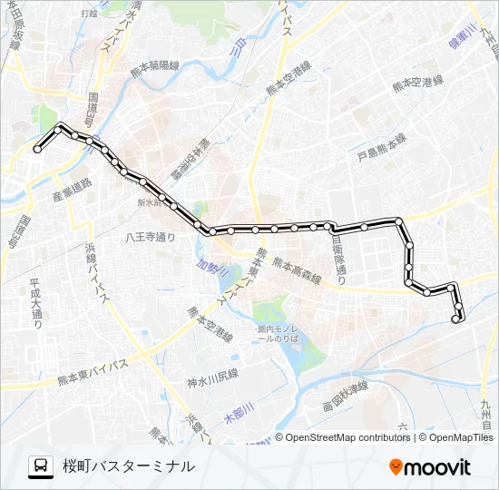 K4-1：沼山津→花立三丁目～県庁前→桜町バスターミナル バスの路線図