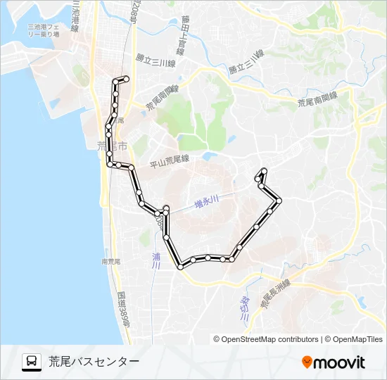 31：イオンタウン→荒尾市役所前～桜山→バスセンター（荒尾） バスの路線図
