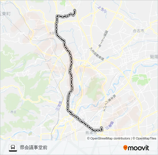 A4-2/K6-0：小野泉水公園→北区役所前～県庁前→県会議事堂前 バスの路線図