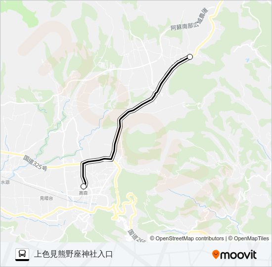 高森駅前→→上色見熊野座神社入口 Bus Line Map