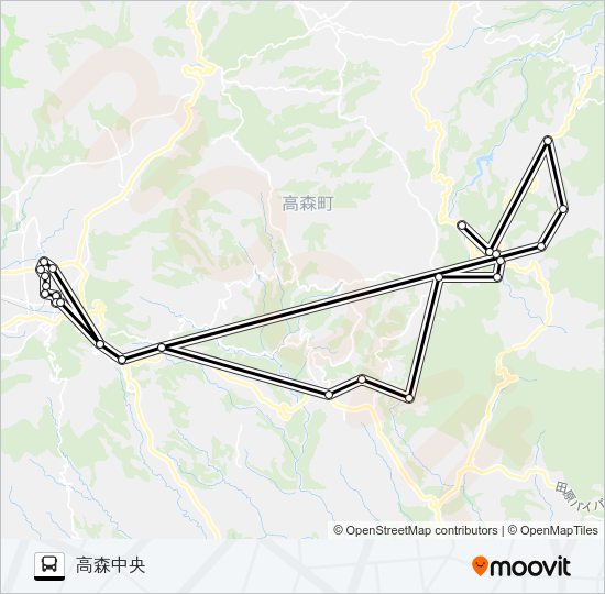 高森駅前→津留～ロッキー→高森中央 Bus Line Map