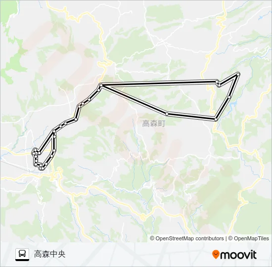 フレイン高森店→ロッキー～阿蘇096区前→高森中央 バスの路線図