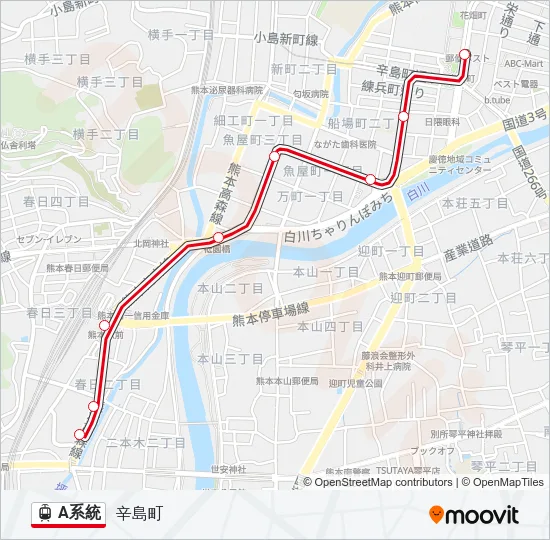 A系統 ライトレールの路線図