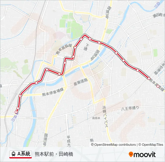 A系統 ライトレールの路線図