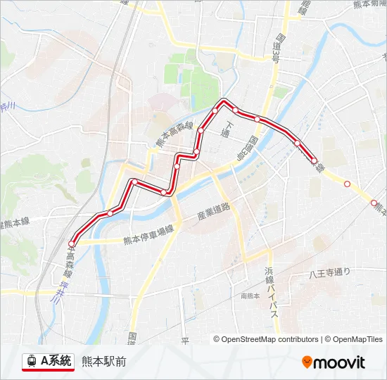 A系統 Light Rail Line Map