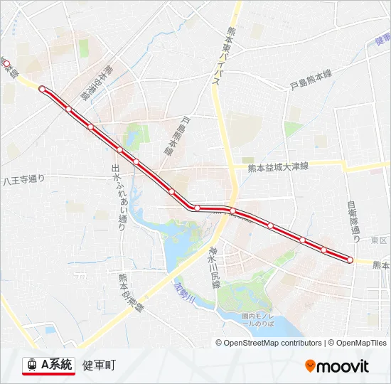 A系統 ライトレールの路線図