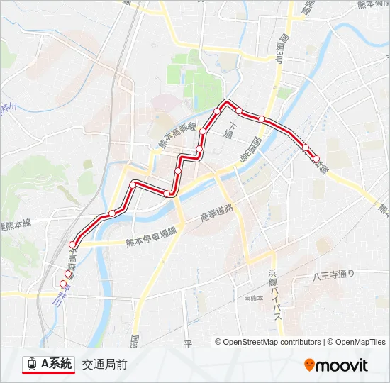 A系統 ライトレールの路線図