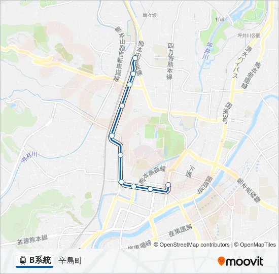 B系統 ライトレールの路線図