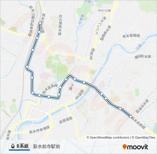 B系統 ライトレールの路線図