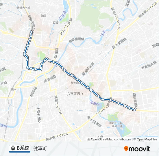 B系統 ライトレールの路線図