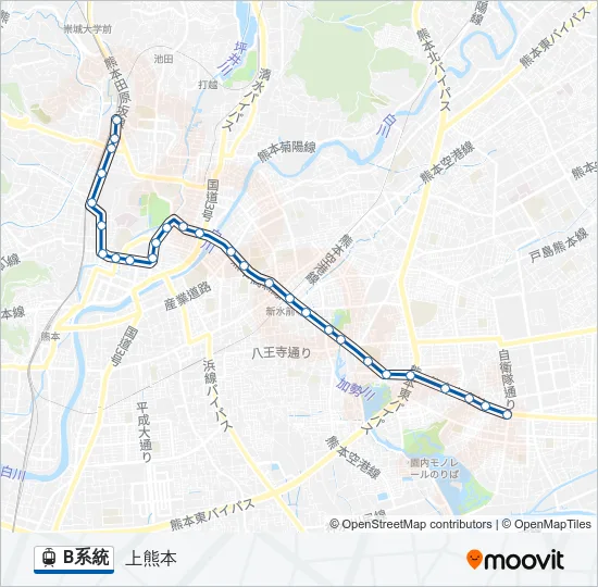 B系統 ライトレールの路線図