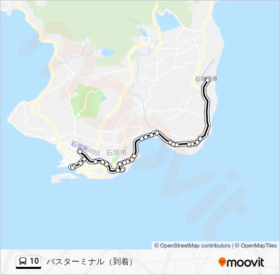 Upcoming Map 10 Route: Schedules, Stops & Maps - バスターミナル(到着) (Updated)