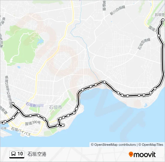 Upcoming Map 10 Route: Schedules, Stops & Maps - 石垣空港 (Updated)