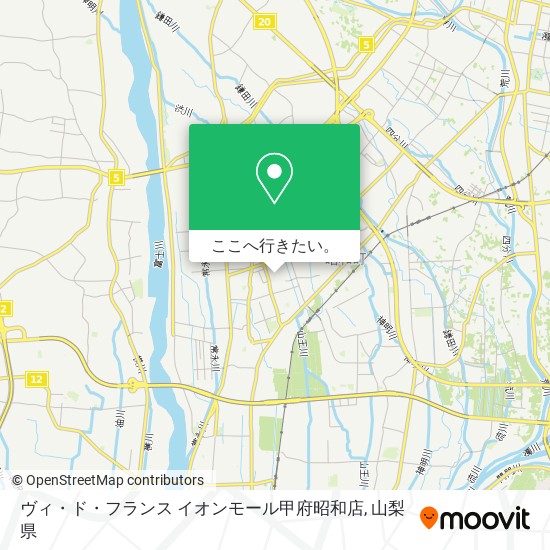 ヴィ・ド・フランス イオンモール甲府昭和店地図