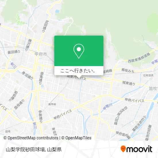 山梨学院砂田球場地図