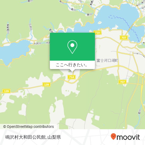 鳴沢村大和田公民館地図