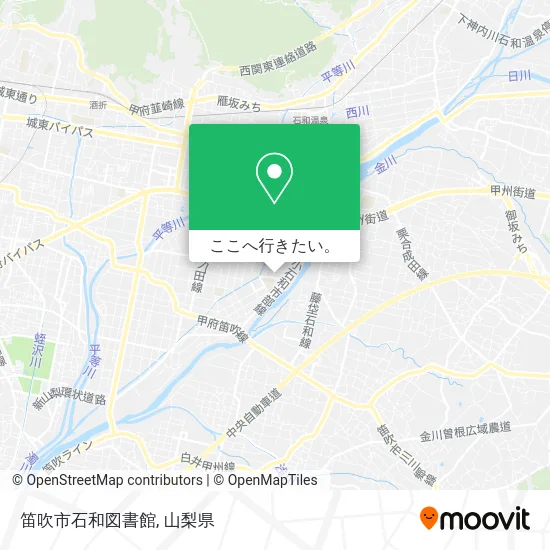 笛吹市石和図書館地図