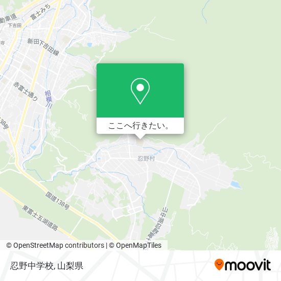 忍野中学校地図