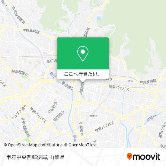 甲府中央四郵便局地図